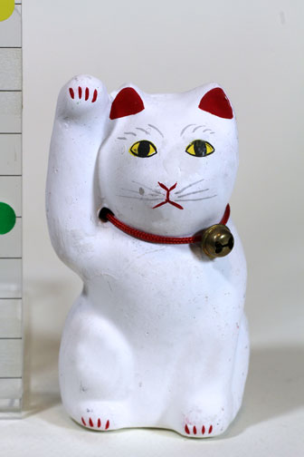 招き猫（白）/今戸人形(東京)