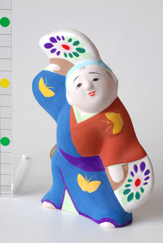 扇持ち（二枚扇）/佐土原人形(宮崎)